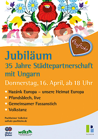 Städtepartnerschaftsjubiläum Ungarn 35 Jahre Volksfest 16. April Postkarte Städtepartnerschaftsjubiläum Ungarn 35 Jahre Volksfest 16. April Postkarte